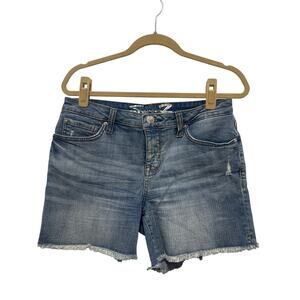 Seven7 Frayed Hem Stretch Longer Seam Weekend Short Denim Jean 4